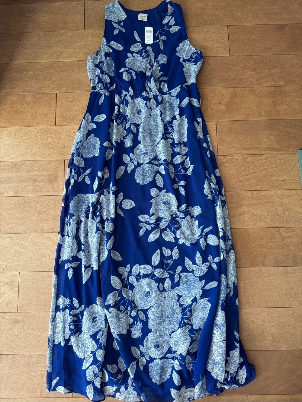 Soma Royal Blue Maxi Dress with White Floral Print